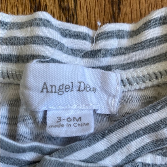 Grey/white stripe, sushi print Angel Dear bamboo once piece pj with snaps, 3-6M - Picture 7 of 15